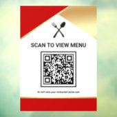 Rot Gold Restaurant Digital QR-Code-Menü Fensteraufkleber (Blatt 3)