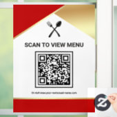 Rot Gold Restaurant Digital QR-Code-Menü Fensteraufkleber (Zuhause)