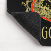 Rot Gold Schwarz Fantasy Chinesischer Drache Mousepad (Ecke)
