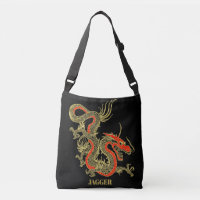 Rot Gold Schwarz Fantasy Chinesischer Drache