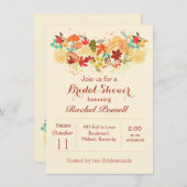 Rot, Gold und braunes herbstliches Blätter Einladung (Vorne/Hinten)