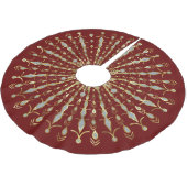 Rot-, Gold- und DiamantenGlitzer Sunburst Polyester Weihnachtsbaumdecke (Schrägansicht)