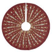 Rot-, Gold- und DiamantenGlitzer Sunburst Polyester Weihnachtsbaumdecke (Vorderseite)
