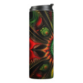 Rot, Gold und Grün Abstrakt Thermosbecher (Nach links gedreht)