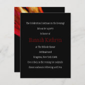 Rot, Gold und Schwarze Masquerade Einladung (Vorne/Hinten)