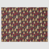 Rot Gold Weihnachts-Tartan-Muster #31 ID1009 Seidenpapier (Vorderseite)