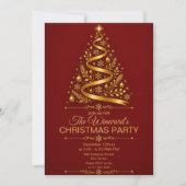 Rot-Gold-Weihnachtsfeier Einladung (Vorderseite)