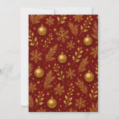 Rot-Gold-Weihnachtsfeier Einladung (Rückseite)