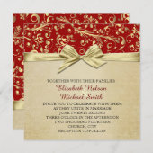 Rot/Gold Weihnachtsfeiertag Damaskus Einladung (Vorne/Hinten)