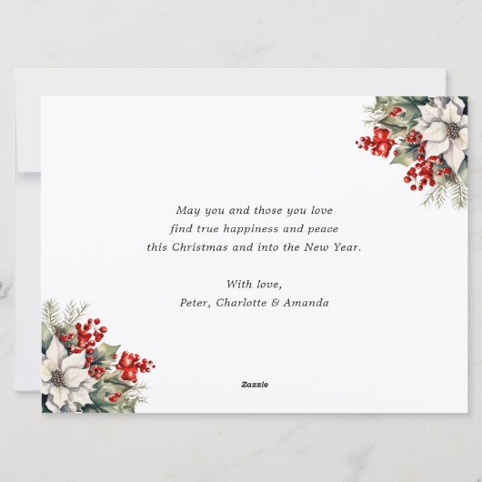 Rot Gold Weihnachtsstern Beeren Foto Weihnachten (Rückseite)