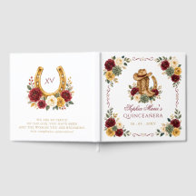 Rot Gold Western Pferd Floral Charra Quinceañera