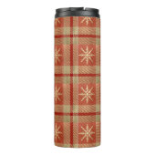 ROT & GOLD WINTER SNOWFLAKE KARIERTE MUSTER THERMOSBECHER (Rückseite)