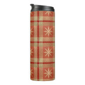 ROT & GOLD WINTER SNOWFLAKE KARIERTE MUSTER THERMOSBECHER (Nach rechts gedreht)