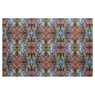 Rot goldblaues schwarzes Stoff, farbiges Haus Stoff