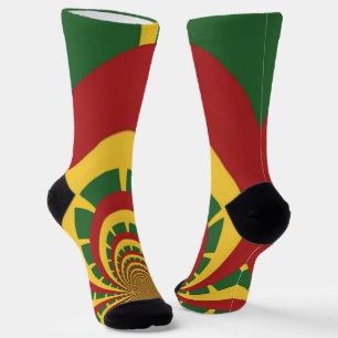 Rot Golden Grün Rasta Farben Reggae Ist Spaß Socke