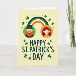 Rot-Goldene St. Patrick's Day-Karte Karte