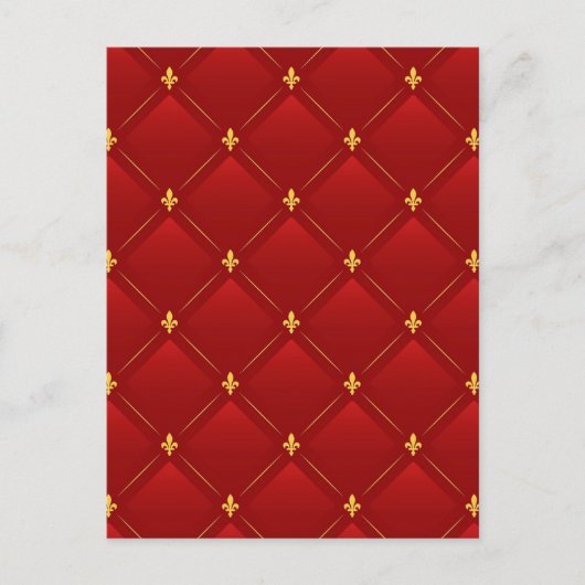 Rot-goldener Jugendstil-Muster Postkarte (Vorderseite)