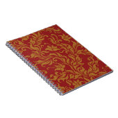 Rot-goldenes Blumenmuster Notizblock (Rechte Seite)
