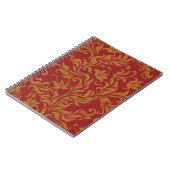 Rot-goldenes Blumenmuster Notizblock (Linke Seite)