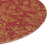 Rot-goldenes Blumenmuster Schneidebrett (Ecke)