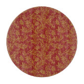 Rot-goldenes Blumenmuster Schneidebrett (Vorderseite)