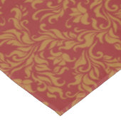 Rot-goldenes Blumenmuster Tischdecke (Schrägansicht)