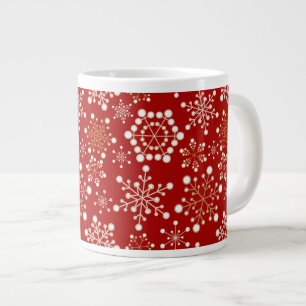 Rot-goldenes Feiertagsmuster Jumbo-Tasse