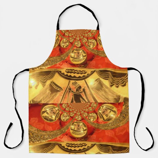 Rot goldgelbe afrikanische Farben Schürze (Vorderseite)