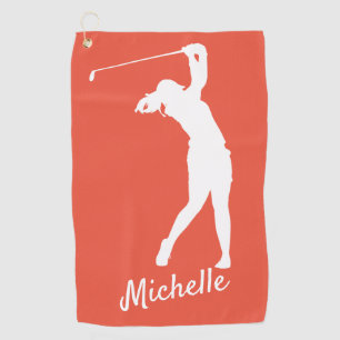Rot "golfer Michelle" Golfhandtuch