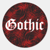 Rot-Gothic-Aufkleber Runder Aufkleber (Vorderseite)