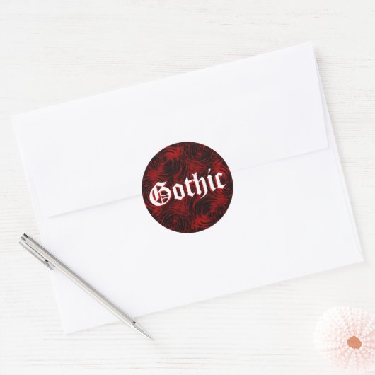 Rot-Gothic-Aufkleber Runder Aufkleber (Umschlag)