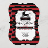 Rot-Gotische Halloween-Kinderdusche Einladung (Vorne/Hinten)