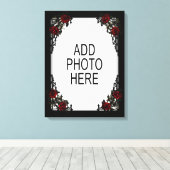 Rot-Gotische Rose Foto-Rahmen hinzufügen Leinwanddruck (Insitu (Holzboden))
