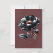 Rot-gotischer schwarzer Blütenschädel speichert di Dankeskarte (Rückseite)