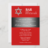 Rot-Grau-Bar mitzvah-Feierlichkeiten Einladung (Vorderseite)