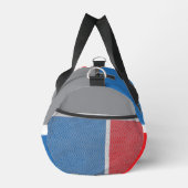 Rot, grau, blau und Ihr Text, dreifarbig Duffle Bag (Rechts)