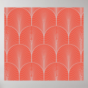 Rot-grau Deko, Vintage Tapete. Poster