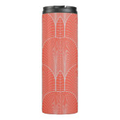 Rot-grau Deko, Vintage Tapete. Thermosbecher (Rückseite)