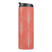 Rot-grau Deko, Vintage Tapete. Thermosbecher (Nach rechts gedreht)