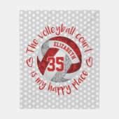Rot grau Der Volleyballplatz ist mein glücklicher Fleecedecke (Vorderseite)