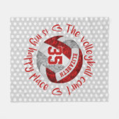 Rot grau Der Volleyballplatz ist mein glücklicher Fleecedecke (Vorderseite (Horizontal))