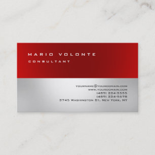 Rot Grau Elegant Einfach Schlicht Professionell Visitenkarte
