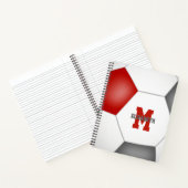 Rot-Grau-Fußballmannschaft Farben personalisiert Notizblock (Innenseite)