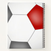 Rot-Grau-Fußballmannschaft Farben personalisiert Notizblock (Rückseite)