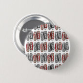 Rot & Grau Klassisches Sneaker-Muster Button (Vorne & Hinten)