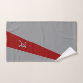 Rot grau, modern elegant elegant, fett mit Monogra Badhandtuch Set (Handtuch)