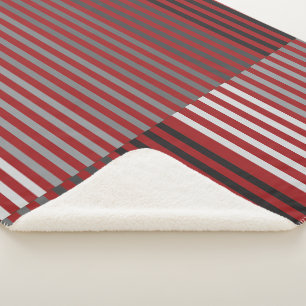 Rot, Grau, Schwarz, Weiße Streifen Sherpadecke