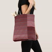 Rot, Grau, Schwarz, Weiße Streifen Tasche (Von Nahem)