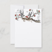 Rot-Grau-Vintag-Love-Birds-Wald Einladung (Rückseite)