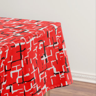 Rot Grau Weiß Schwarz Tischdecke